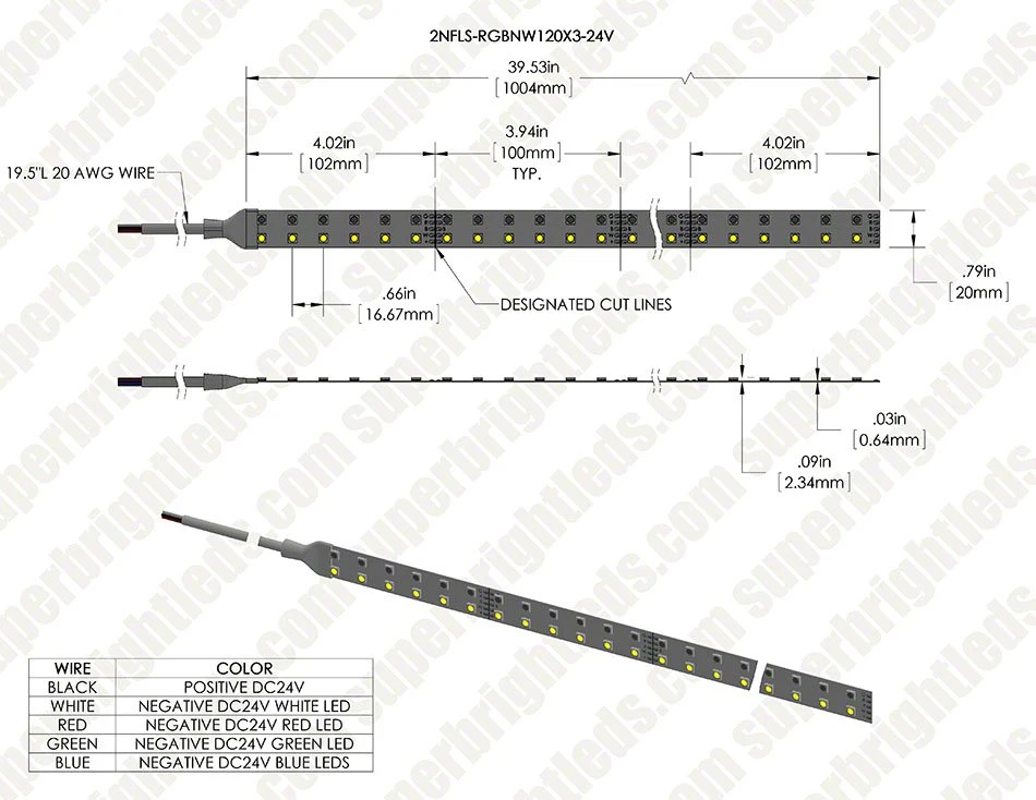 RGBW LED Strip Lights - Dual Row 24V LED Tape Light With White And Multicolor LEDs - 530 Lumens/ft. - Image 9