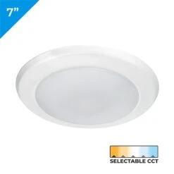 6" 15W LED Flush Mount Downlight - Selectable CCT - Dimmable - Up To 1,125 Lumens