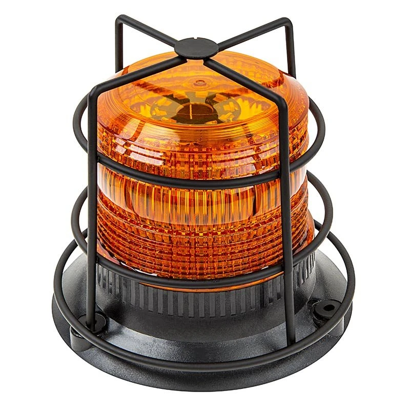 4-3/4" Amber LED Strobe Light Caged Beacon - Amber
