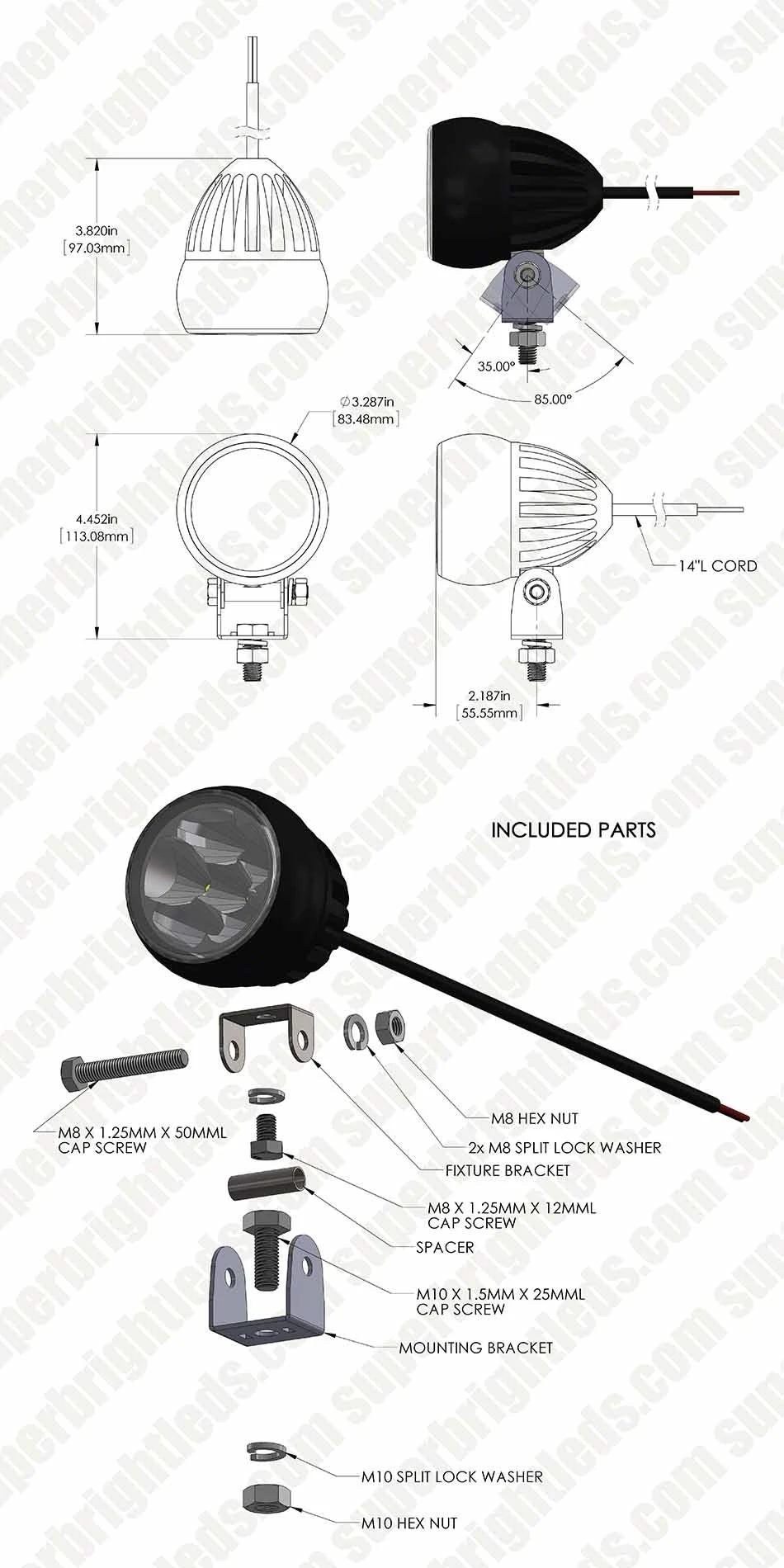 LED Pod Light / Work Light - 3.25" Round - 18W - 1,700 Lumens - Image 11