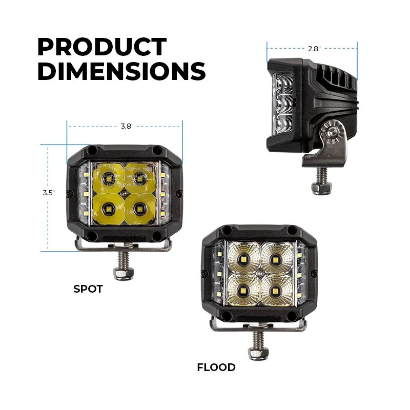 LED Pod Light - 30W Side Shooter - Spot / Flood Beam - 2,700 Lumens - Single / 2-Pack - Image 4
