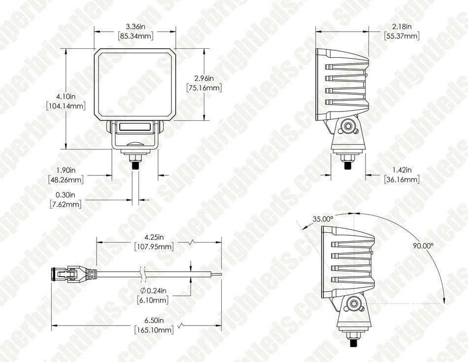 3” LED Pod Light - 40W - Flood / Spot Beam - White - 3,800 Lumens - Image 9