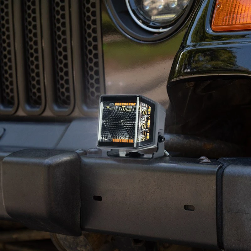 LED Pod Light - 70W Side Shooter With Amber Strobe - Spot Beam - 8,400 Lumens - Single - Image 6