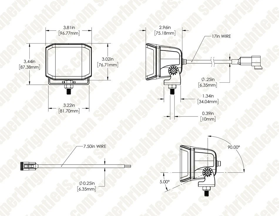 LED Pod Light - 70W Side Shooter With Amber Strobe - Spot Beam - 8,400 Lumens - Single - Image 7