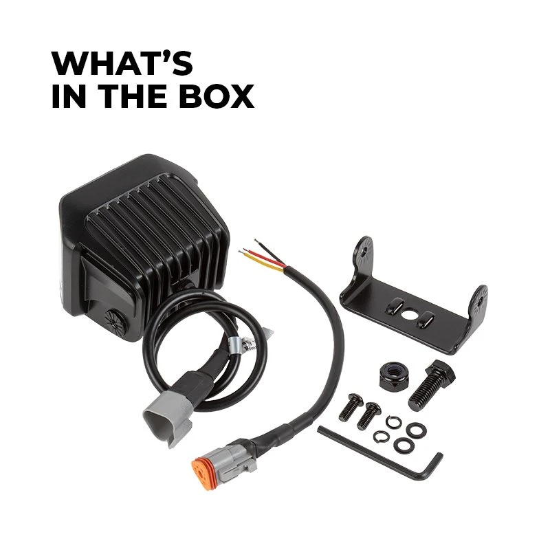 LED Pod Light - 70W Side Shooter With Amber Strobe - Spot Beam - 8,400 Lumens - Single - Image 3