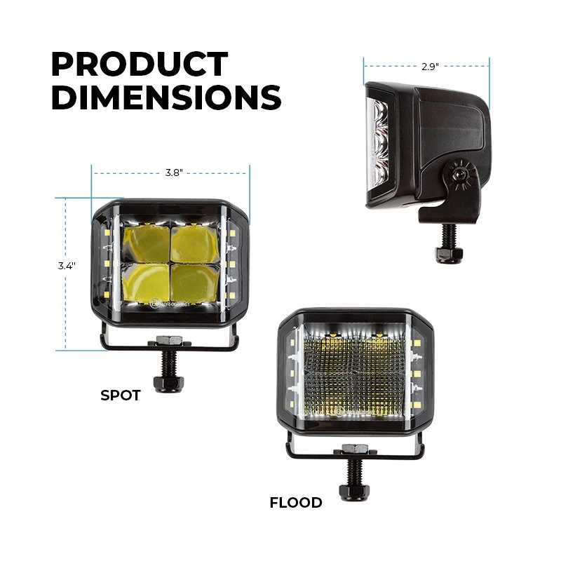 LED Pod Light - 70W Side Shooter - Spot / Flood Beam - 8,400 Lumens - Image 4