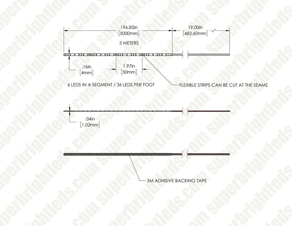 5m White LED Strip Light - Lux Series LED Tape Light - Ultra Narrow - 24V - IP20 - Cool White 5000K - 196.9in (16.40ft) - Image 10