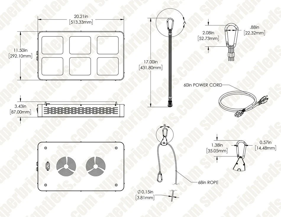 390W Full-Spectrum LED Grow Light - 12-Band Multi Spectrum - Selectable Vegetation And Bloom Switches - GLR-390W12F-VBD - Image 9
