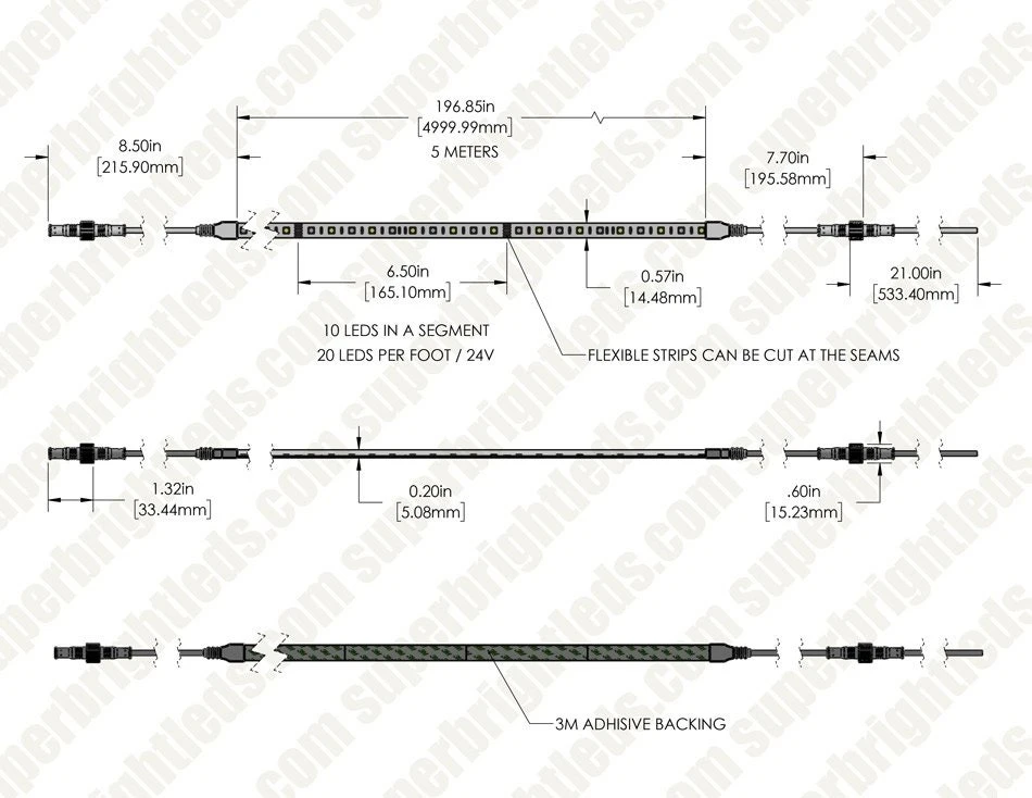 5m RGB+W LED Strip Light - Color-Changing LED Tape Light - 24V - IP68 Waterproof - Image 12