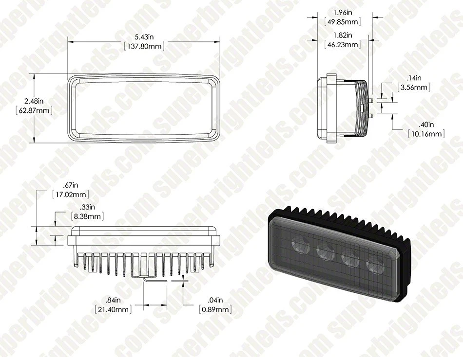 LED Tractor Work Light - RE306510 Sealed Beam Replacement For John Deere Tractors - 12W - 850 Lumens - Tractor Work Light - Image 8