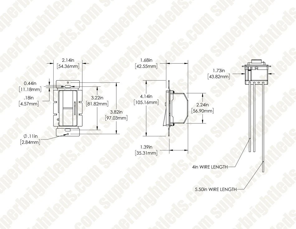 1-Way LED Dimmer Switch With Slide - Single-Pole Rocker - 120V - White - 6-Pack - Image 5
