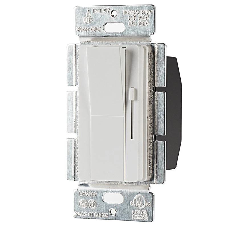 1-Way LED Dimmer Switch With Slide - Single-Pole Rocker - 120V - White - 6-Pack - Image 2