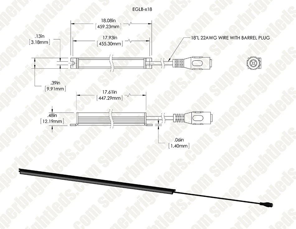 Linear LED Light Bar Fixture - 360 Lumens - Green - 44 Inch - Image 12