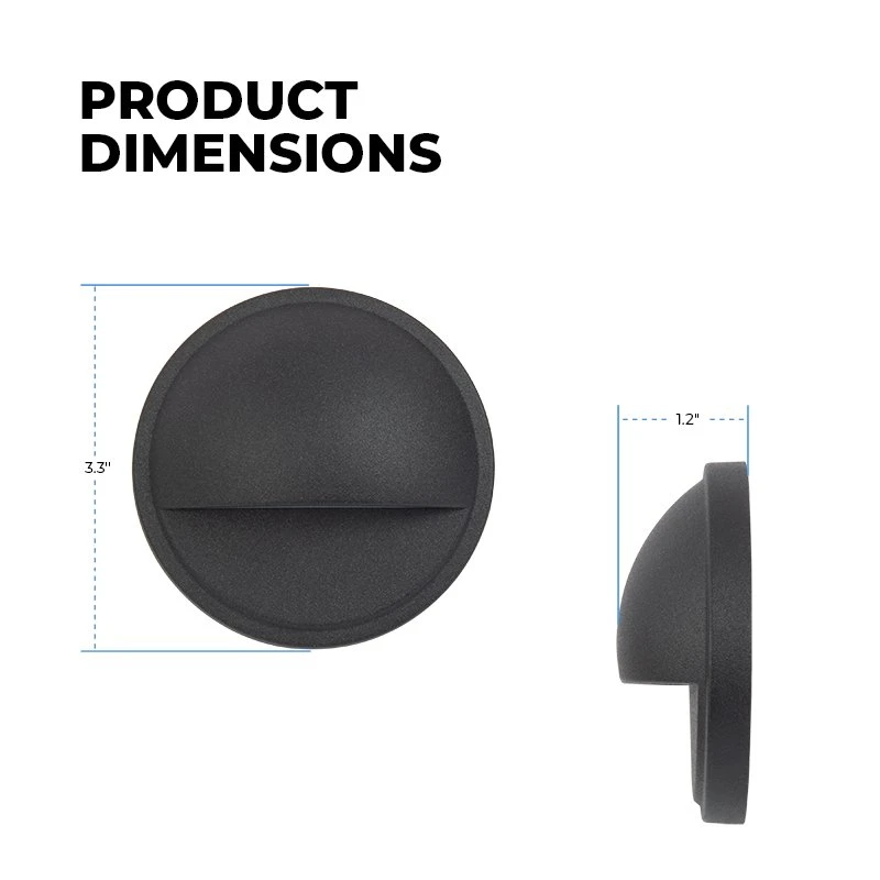 3.3" LED Eyelid Step/Deck Light - Black - Low Voltage - 30 Lumens - 2700K - Single - Image 2