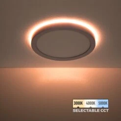 ETi 11" SnapFit Low Profile Selectable CCT LED Downlight With Nightlight Trim - 14W Flush Mount Ceiling Light - Dimmable - 900 Lumens