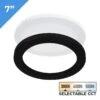 TCP 7" LED Slim Flush Mount Fixture - Matte Black Trim Ring - 15W - Selectable CCT - Dimmable - Up To 1,080 Lumens