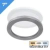 TCP 7" LED Slim Flush Mount Fixture - Satin Nickel Trim Ring - 15W - Selectable CCT - Dimmable - Up To 1,080 Lumens