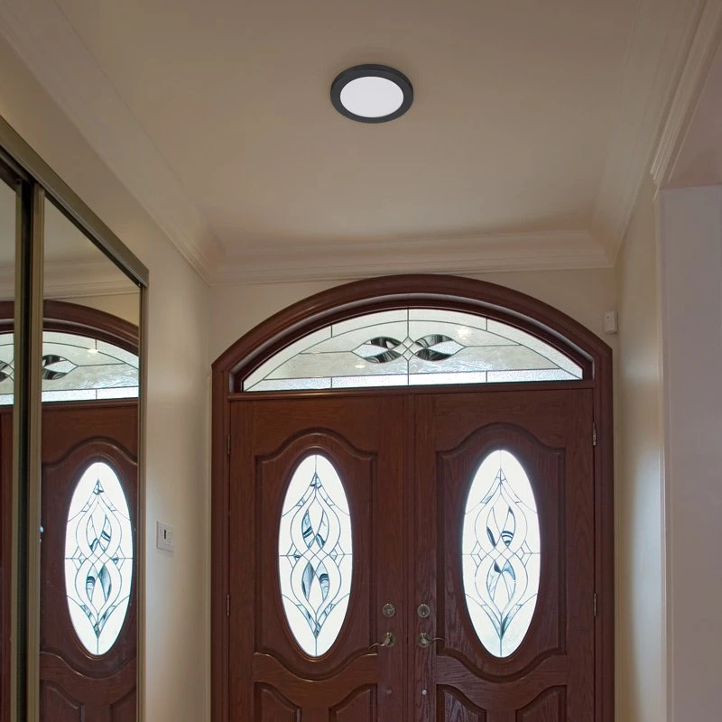 TCP 9" LED Slim Flush Mount Fixture - Matte Black Trim Ring - 18W - Selectable CCT - Dimmable - Up To 1,370 Lumens - Image 4