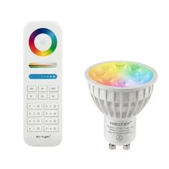 GU10 MiBoxer RGB+Tunable White Smart LED Bulb - Hubless - 4W - 35W Equivalent - 280 Lumens - Optional RF Remote