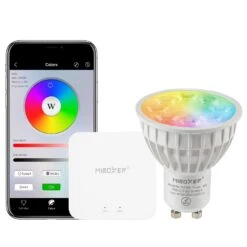 GU10 MiBoxer Wi-Fi Smart LED Bulb - RGB+Tunable White - Smartphone / Alexa / Google Home Assistant Compatible - 4W - 35W Equivalent - 280 Lumens