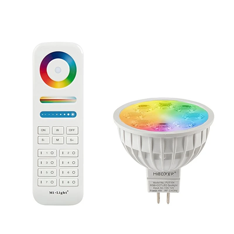 MR16 MiBoxer RGB+Tunable White Smart LED Bulb - 4W - 35W Equivalent - 280 Lumens - Optional RF Remote