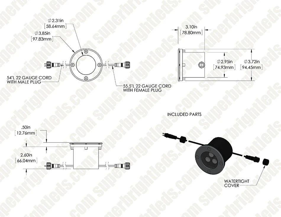 G-LUX Linkable LED Flat Top In-Grade Well Light - 3 Watt - Image 15