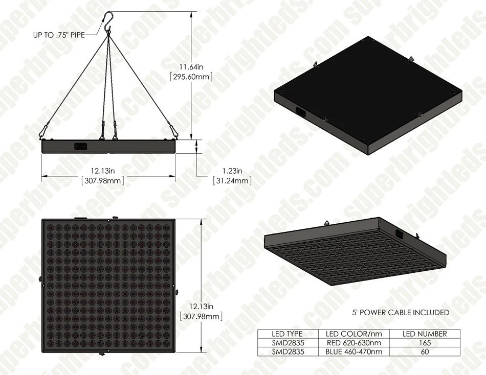 30W LED Grow Light - 2-Band Red/Blue For Indoor Plant Growth - GLS-30W2F - Image 10