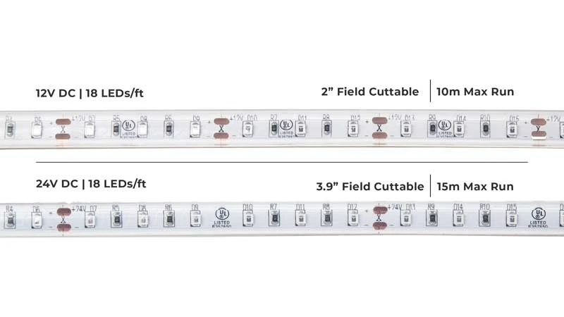 5m Single Color LED Strip Light - HighLight Series Tape Light - 12V - IP67 Waterproof - Red - 196.9in (16.40ft) - Image 3