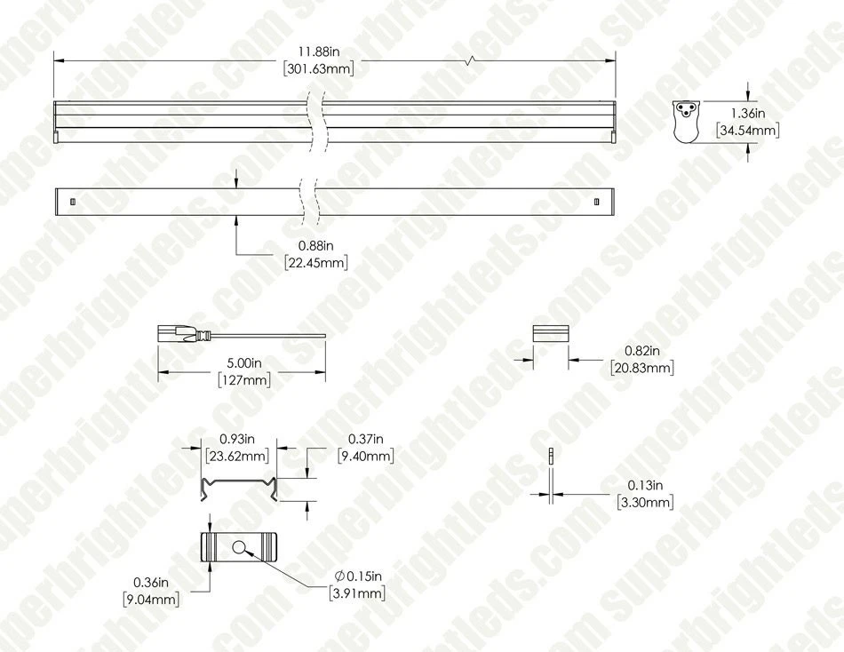 Integrated T5 LED Light Fixture - 120V Linkable LED Task Lights - Up To 600lm/ft - 5000K - 48" - Image 8