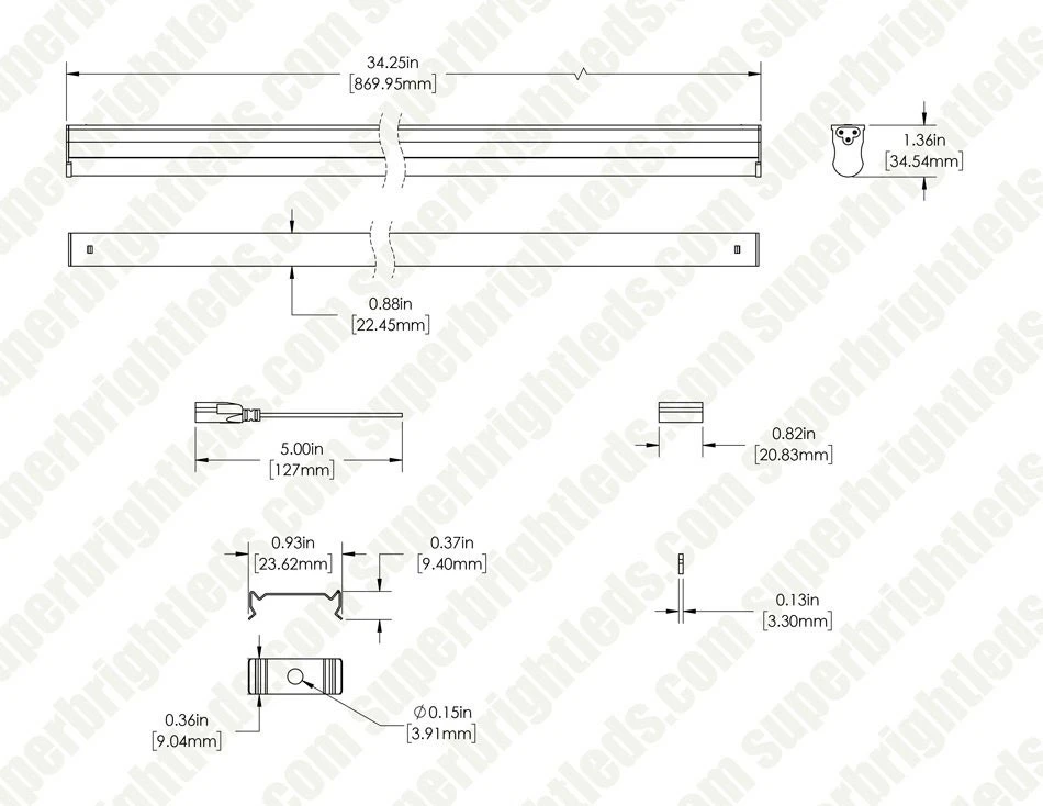 Integrated T5 LED Light Fixture - 120V Linkable LED Task Lights - Up To 600lm/ft - 5000K - 48" - Image 10