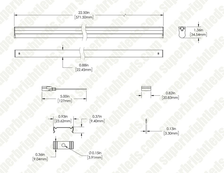 Integrated T5 LED Light Fixture - 120V Linkable LED Task Lights - Up To 600lm/ft - 5000K - 48" - Image 9