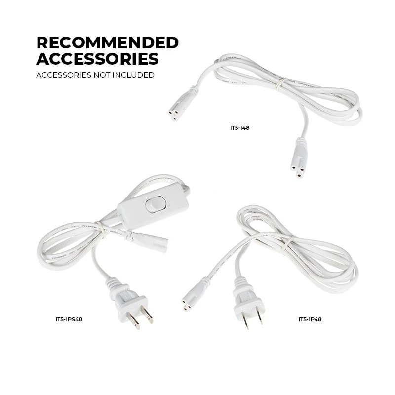 Integrated T5 LED Light Fixture - 120V Linkable LED Task Lights - Up To 600lm/ft - 5000K - 48" - Image 6