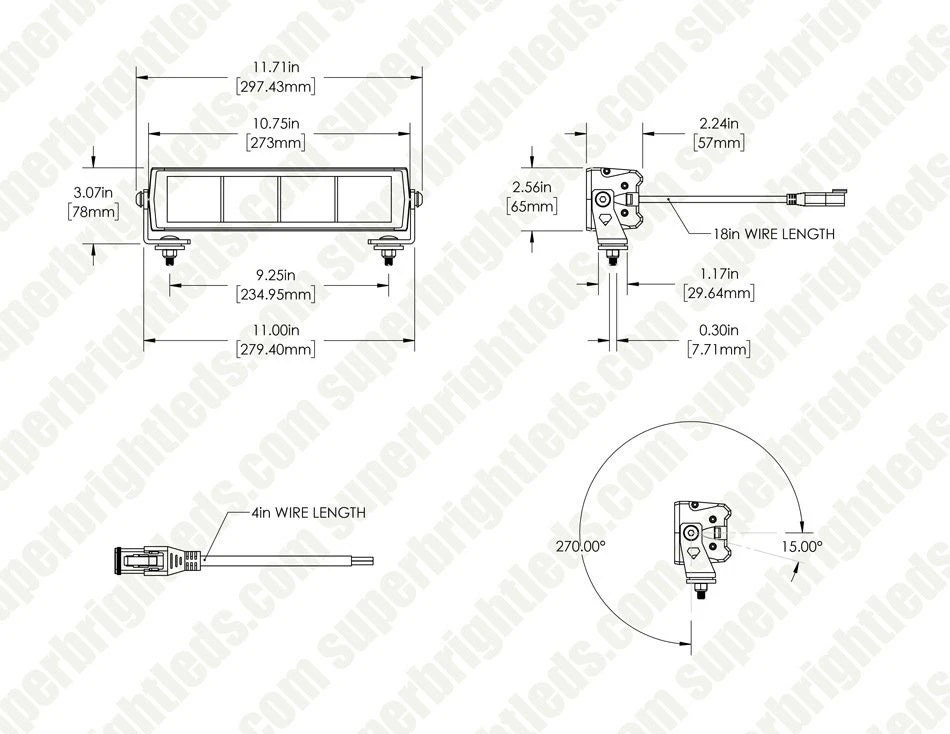 10.75" 850nm Off-Road Infrared LED Light Bar - 16W Double Row - Image 5