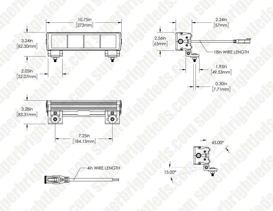10.75" 850nm Off-Road Infrared LED Light Bar - 16W Double Row - Image 6