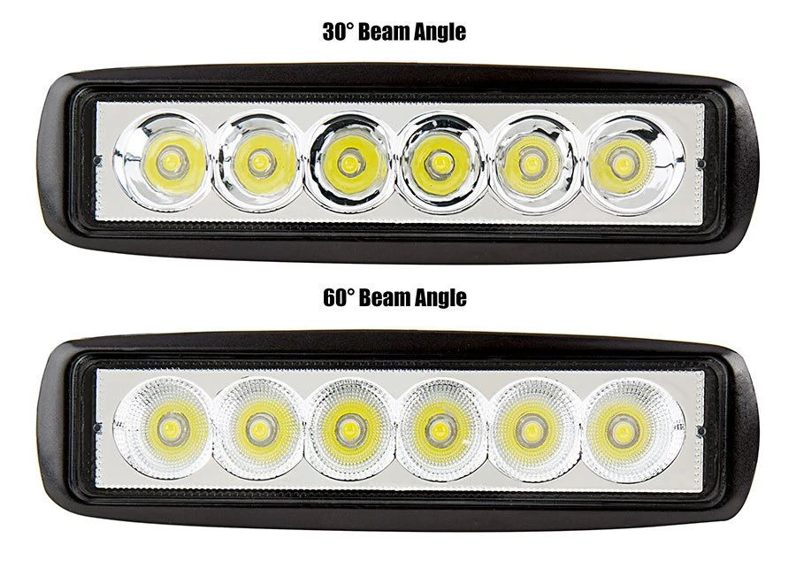 Off-Road LED Work Light / LED Driving Light - 6" Rectangle - 17W - 1,920 Lumens - 30 Degree - 2-Pack - Image 3