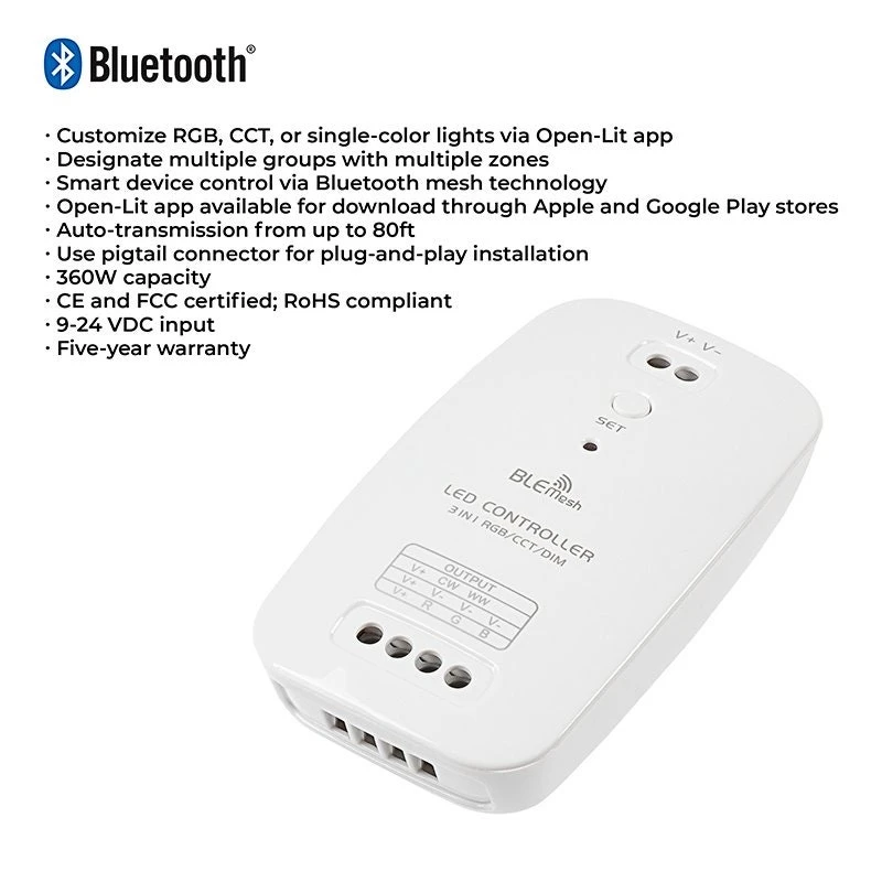 Tunable White LED Strip Light Kit - White LED Tape Light - 5m - Bluetooth Smartphone App Controlled - Image 7