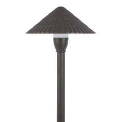 12V Landscape LED Path Light - 7.5" Shingle Cone Shade - Bronze - 2700K / 3000K / 4000K