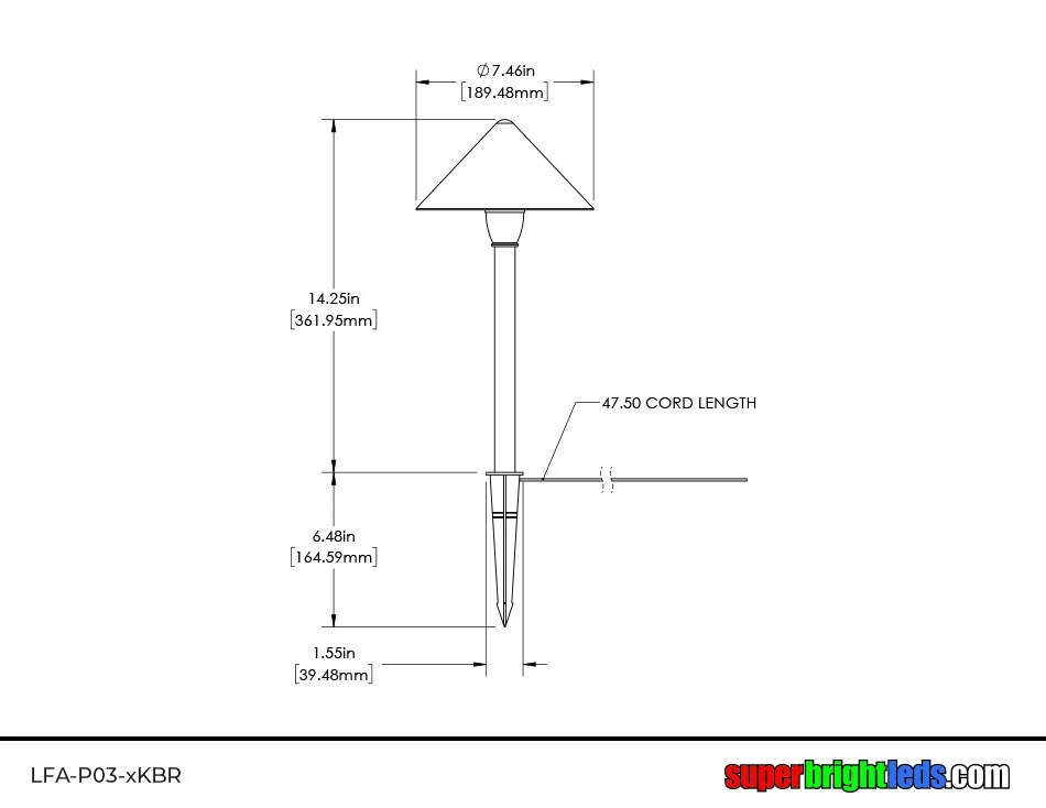 12V Landscape LED Path Light - 7.5" Hammered Cone Shade - Bronze - 2700K / 3000K / 4000K - Image 7