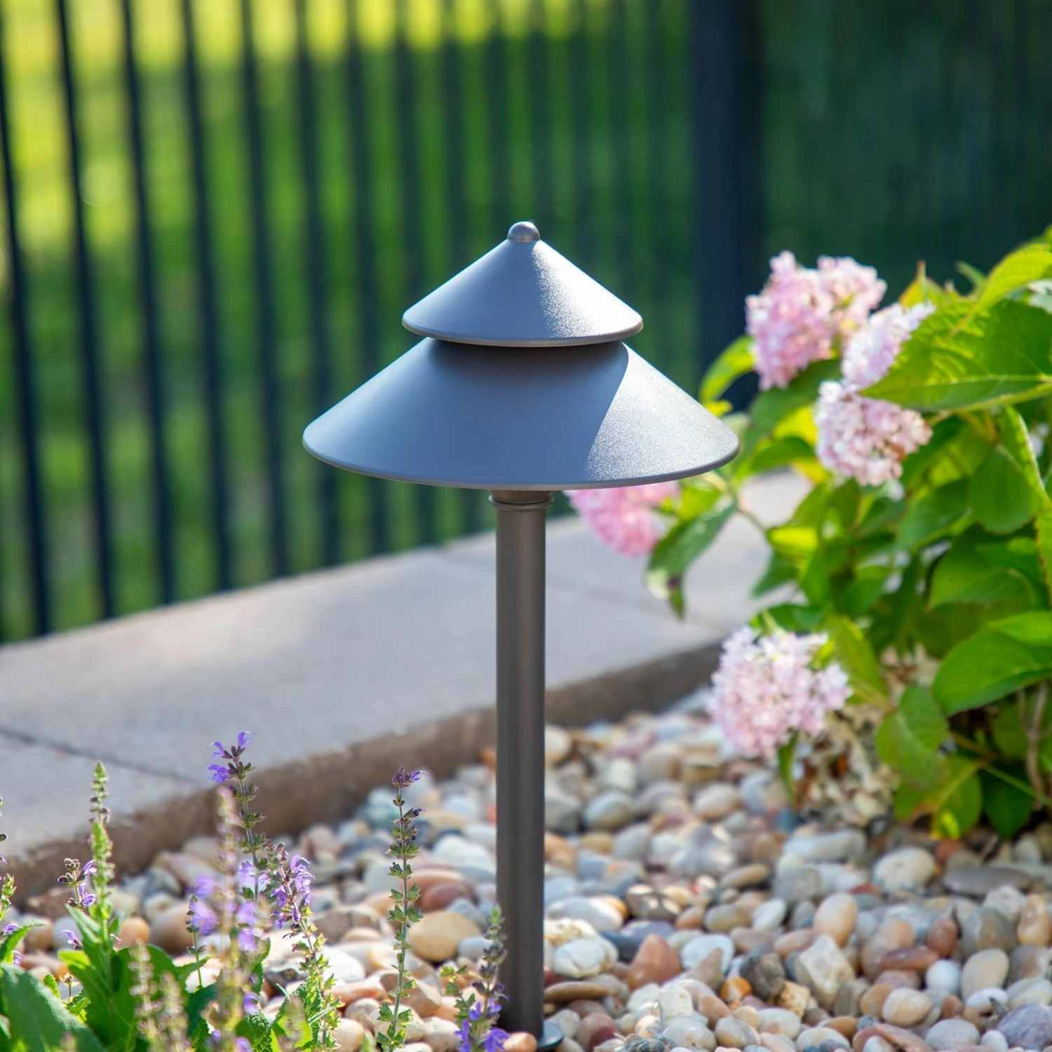 12V Landscape LED Path Light - 7.5" Two Tier Cone Shade - Bronze - 2700K / 3000K / 4000K - Image 6