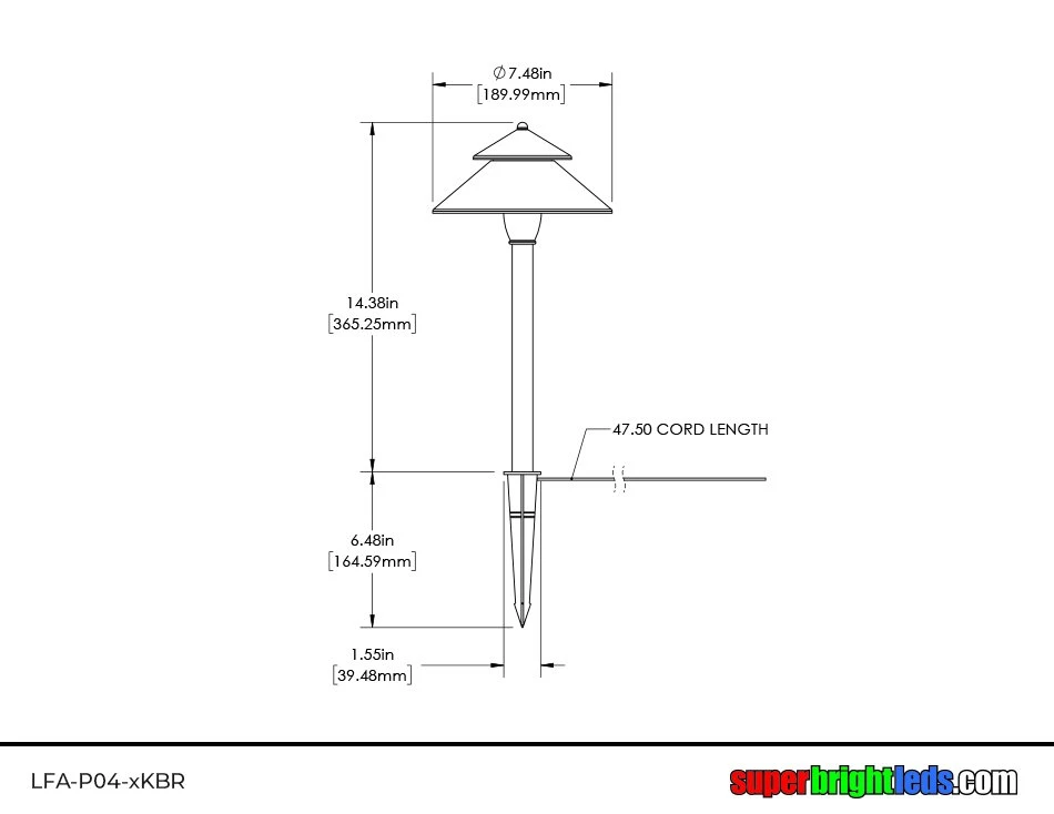 12V Landscape LED Path Light - 7.5" Two Tier Cone Shade - Bronze - 2700K / 3000K / 4000K - Image 7