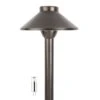 Solid Brass Landscape Path Light - 6" Cone Shade - Drop-In Fixture - Optional G4 Bulb - 2700K / 4000K / 6500K