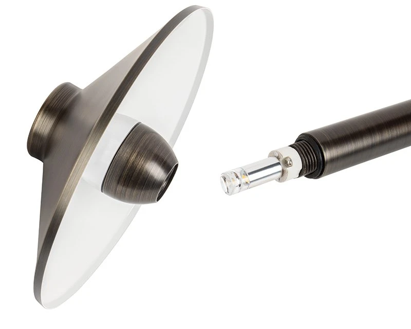 LED Landscape Lighting Expansion Kit - 4 Brass Cone Shade Path Lights With Cool White G4 LED Bulbs - Image 5