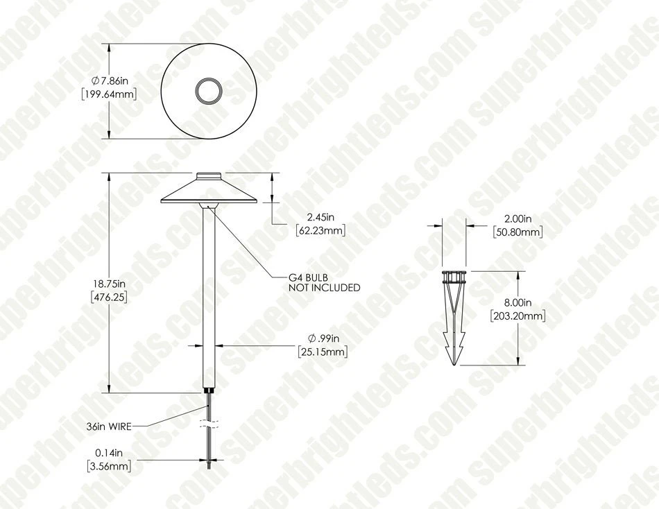 LED Landscape Lighting Kit - 6 Cone Shade Path Lights - 2 Spotlights - Stainless Steel Transformer - 2700K / 4000K / 6500K - Image 11