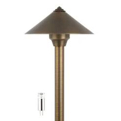 Solid Brass LED Ready Landscape Pointed Cone Shade Path Light - Optional G4 Bulb - 2700K / 4000K / 6500K