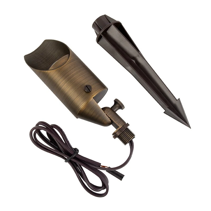 LED Landscape Lighting Kit - 6 Brass Landscape Spotlights With White MR16 LED Bulbs - Low Voltage Transformer - Image 4