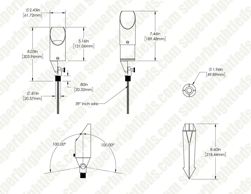 LED Landscape Lighting Kit - 6 Cone Shade Path Lights - 2 Spotlights - Stainless Steel Transformer - 2700K / 4000K / 6500K - Image 12