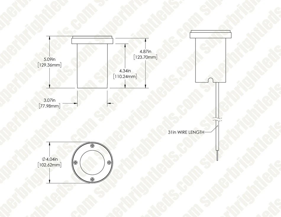 Brass LED Ready Flat Top In-Ground Well Light - Optional MR16 Bulb - 2700K / 3000K / 4000K / 6500K - Image 5