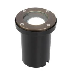 Brass LED Ready Flat Top In-Ground Well Light - Optional MR16 Bulb - 2700K / 3000K / 4000K / 6500K