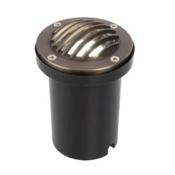 Brass LED Ready Louvered In-Ground Well Light - Optional MR16 Bulb - 2700K / 3000K / 4000K / 6500K
