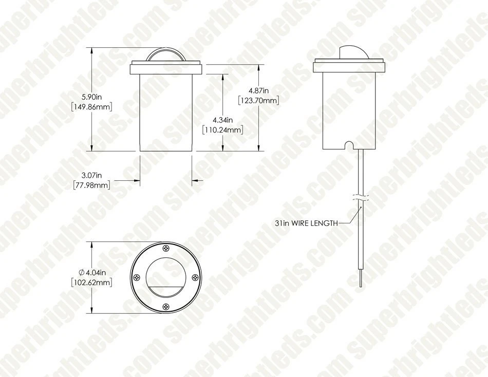Brass LED Ready Eyelid In-Ground Well Light - Optional MR16 Bulb - 2700K / 3000K / 4000K / 6500K - Image 4